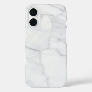 White Marble Pattern Boho Chic iPhone 16 Case