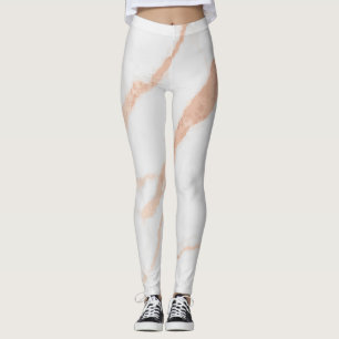 White Marble Pattern with Subtle Accents Leggings