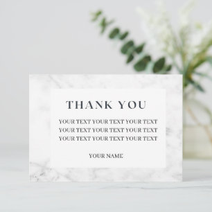 White Marble Personalize   Thank You Card