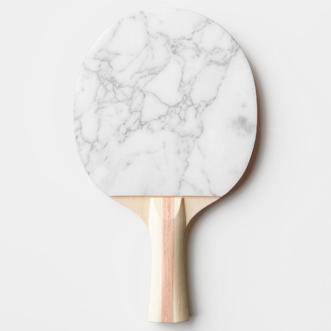 White Marble Ping Pong Paddle (Front)