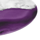 White Marble Purple Agate Silver Glitter