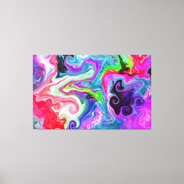 White Marble River Colourful Marble Art   Canvas Print (Front)
