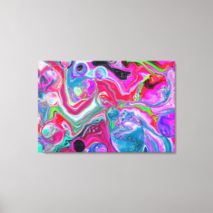 White Marble River Colourful Marble Art Canvas Print