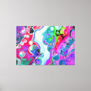 White Marble River Colourful Marble Art Canvas Print