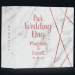 White Marble Rose Gold Lines Wedding Photo Album Binder<br><div class="desc">White Marble Rose Gold Lines Geometric Design with trendy hand lettered fonts Elegant Contemporary and Modern Wedding Photo Album With trendy Hand Lettered Script font! ~ Check my shop to see the entire wedding collection with this design!</div>
