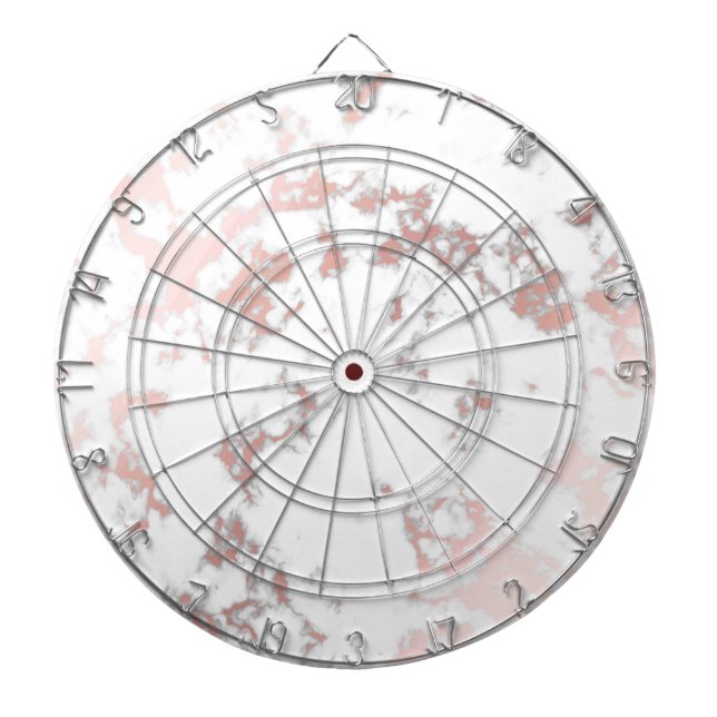 white,marble,rose gold, modern,chic,beautiful, dartboard (Front)