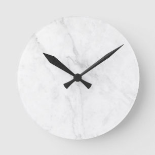 White Marble Round Clock