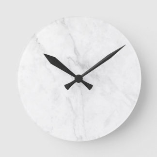 White Marble Round Clock