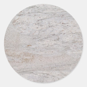 White Marble Round Sticker