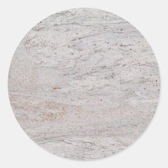 White Marble Round Sticker (Front)