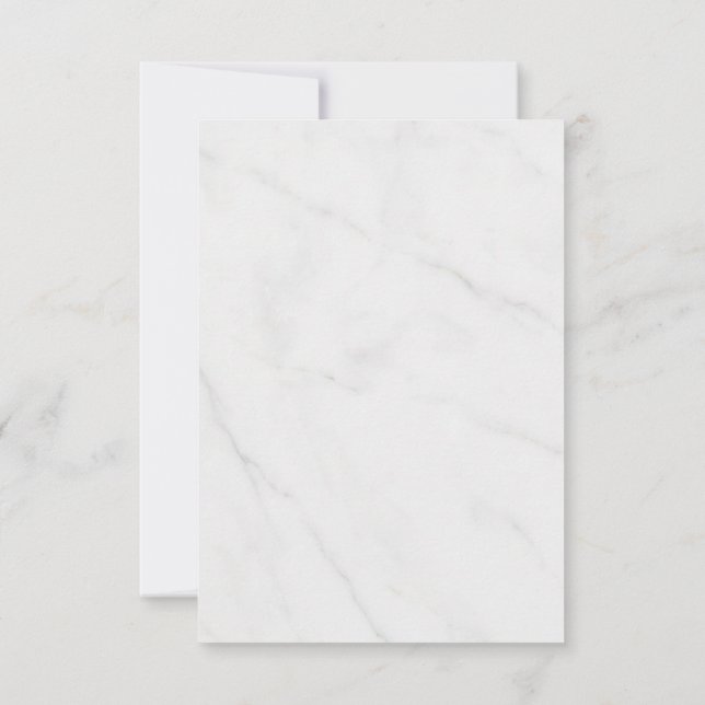 White marble  RSVP card (Back)