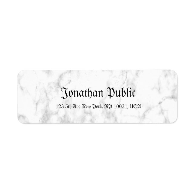 White Marble Script Luxury Modern Professional (Front)