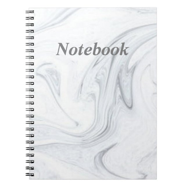 White Marble Spiral Photo Notebook (80 Pages B&W) (Front)