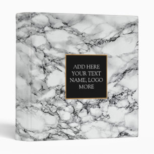 White Marble Stone - Customizable Binder