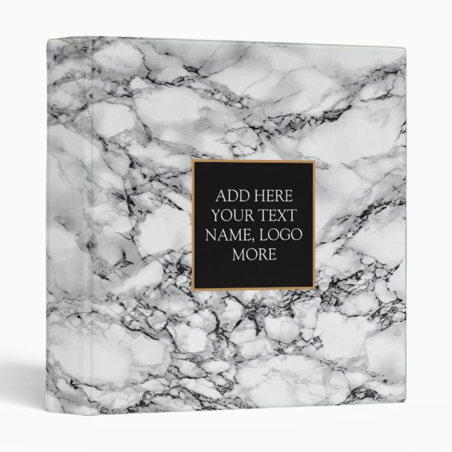 White Marble Stone - Customizable Binder (Front/Spine)