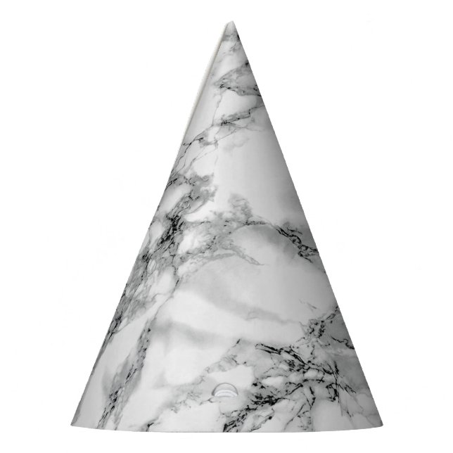 White Marble Stone Party Hat (Left)