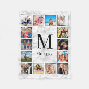 White Marble Stone Pattern Fleece Blanket