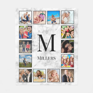 White Marble Stone Pattern Fleece Blanket