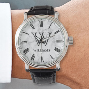 White Marble Stone Pattern Watch