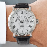 White Marble Stone Pattern Watch<br><div class="desc">Create your own personalized watch with your custom name on an elegant white marble background.</div>