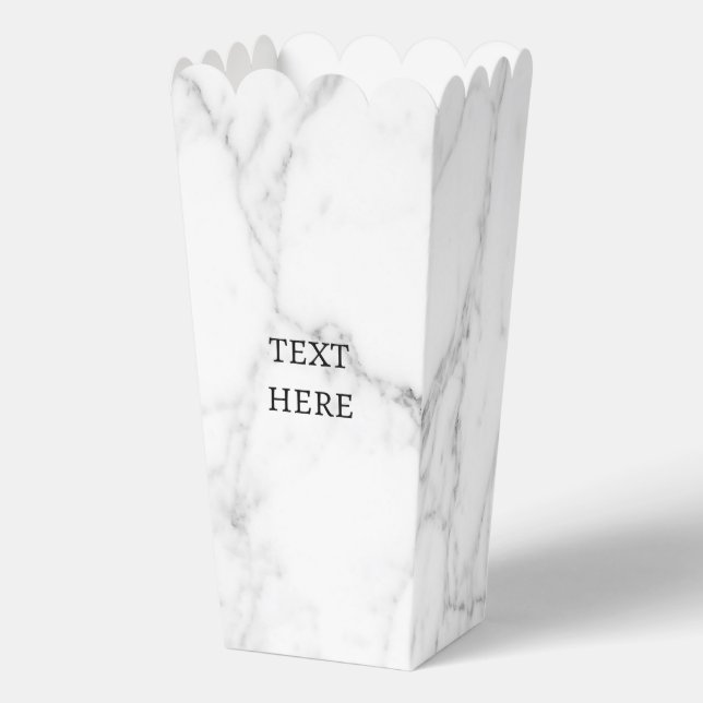 White marble stone texture custom popcorn favor box (Front)
