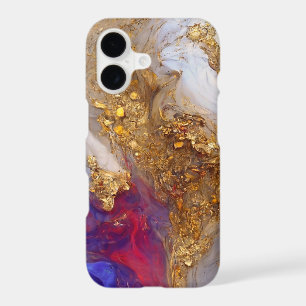 White Marble Swirl with Liquid Gold