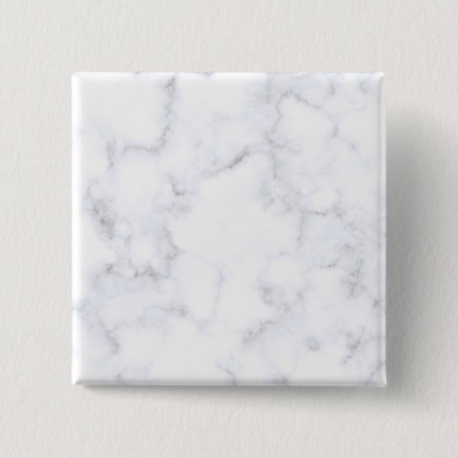 White Marble Texture 2 Inch Square Button (Front)