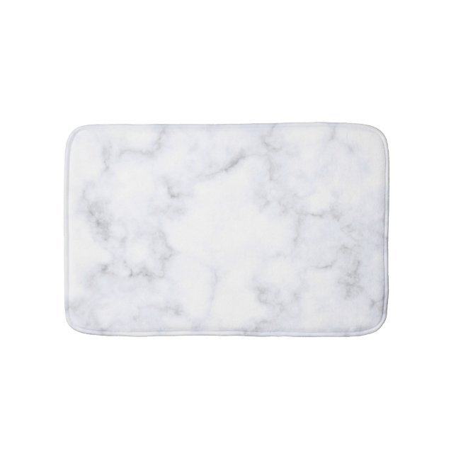 White Marble Texture Bath Mat (Front)