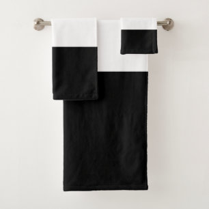 White marble texture black and white background bath towel set