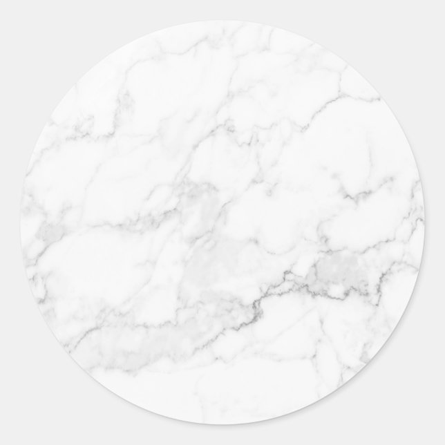 White Marble Texture Classic Round Sticker (Front)