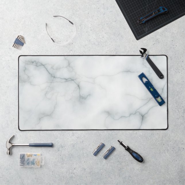white marble texture desk mat (Workstation)