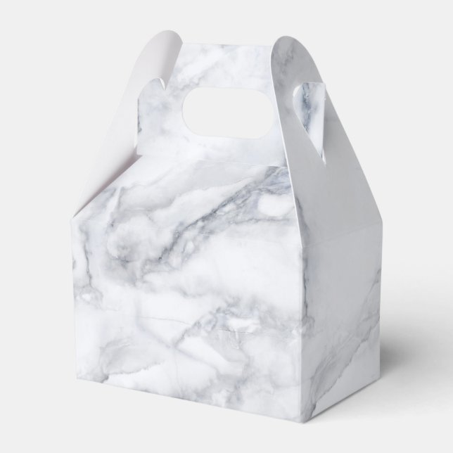 White Marble Texture Favor Box (Front Side)