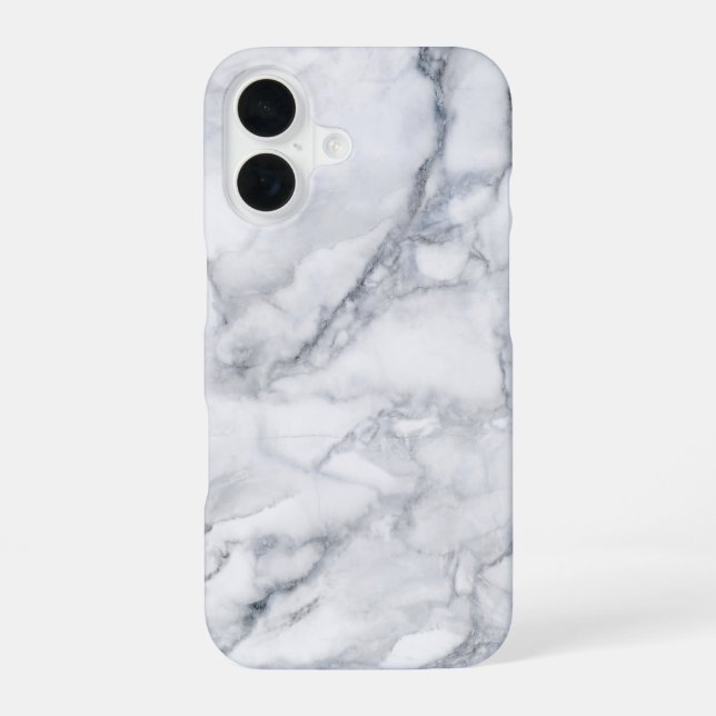 White Marble Texture iPhone 16 Case (Back)