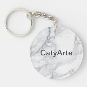 White marble texture keychain