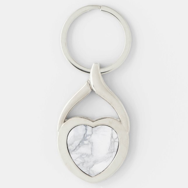 White marble texture keychain (Front)