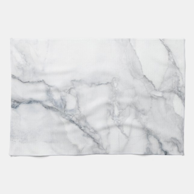 White marble texture kitchen towel (Horizontal)