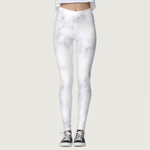 White Marble Texture Leggings