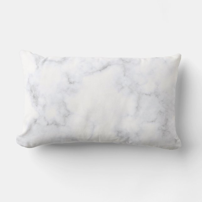 White Marble Texture Lumbar Pillow (Front)