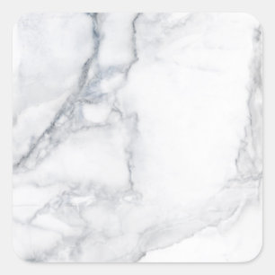 White marble texture square sticker