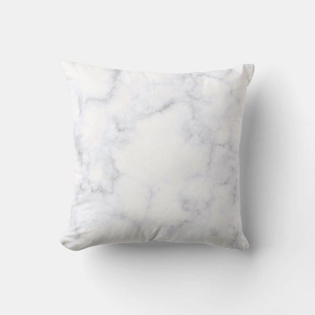 White Marble Texture Throw Pillow (Front)