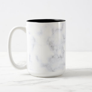 White Marble Texture Two-Tone Coffee Mug