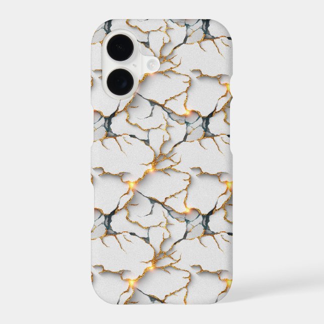 White Marble Texture with Glowing Gold Veins (Back)