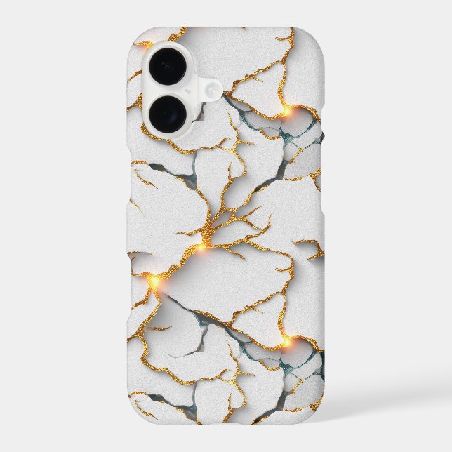 White Marble Texture with Glowing Gold Veins (Verso)