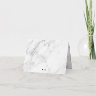 White Marble Thank You Card