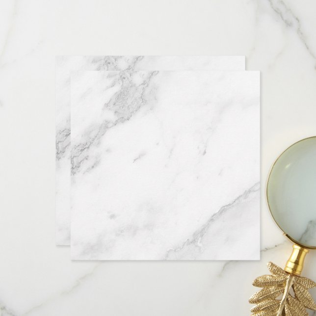 White Marble Thank You Card (Front/Back In Situ)