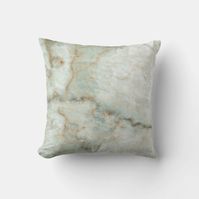White Marble Throw Pillow (Front)
