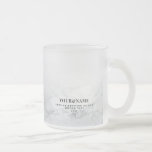 White Marble Wedding Bridal Baby Shower Name Favou Frosted Glass Coffee Mug<br><div class="desc">Create your unique personalized gift with this elegant and minimalist white transparent marble Frosted Glass Coffee Mug template. Write your name, bridesmaid name, groomsmen name, parent name or any custom text and your celebration: Wedding, Bridal Shower, Baby Shower, Birthday, Sewwt 16, Baptism, First Communion or any special occasion. This customizable...</div>