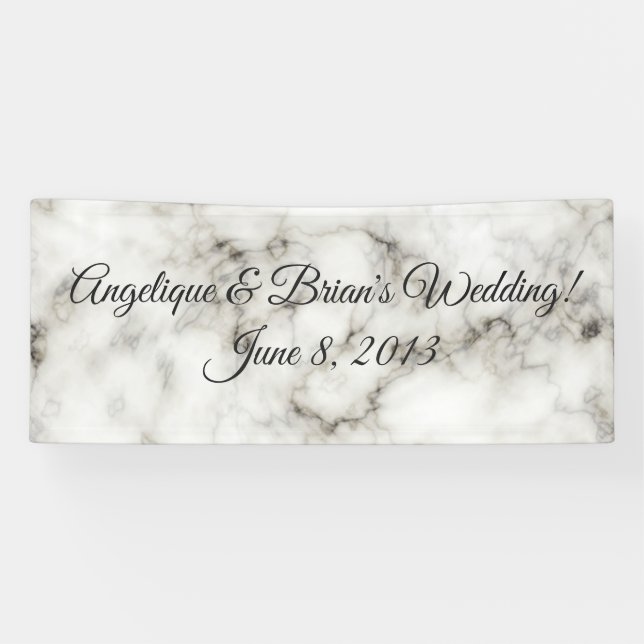 white marble wedding reception banner (Horizontal)