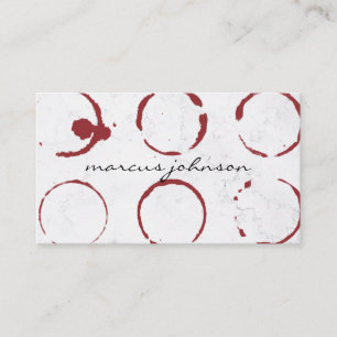 White Marble   Wine Stain Glass Business Card