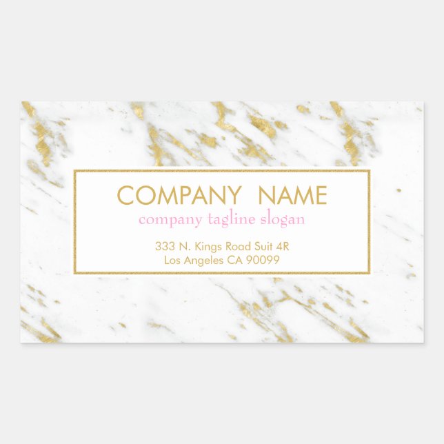 White Marble With Glitter Sticker (Front)